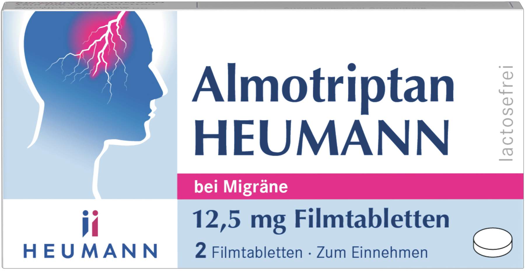 Almotriptan Heumann bei Migräne 12,5 mg 2 Filmtabletten