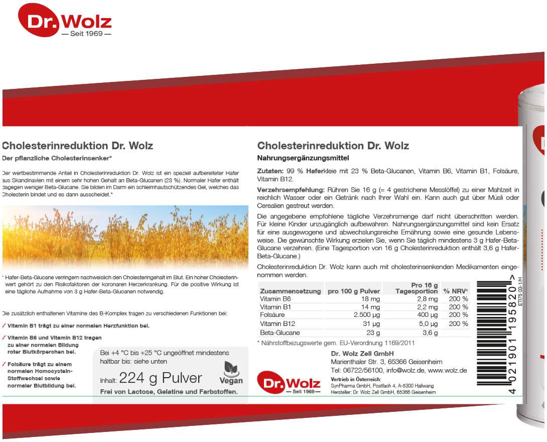 Cholesterinreduktion Dr.Wolz 224 G  Pulver