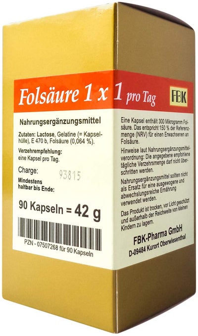 Folsäure 1x1 Pro Tag Kapseln