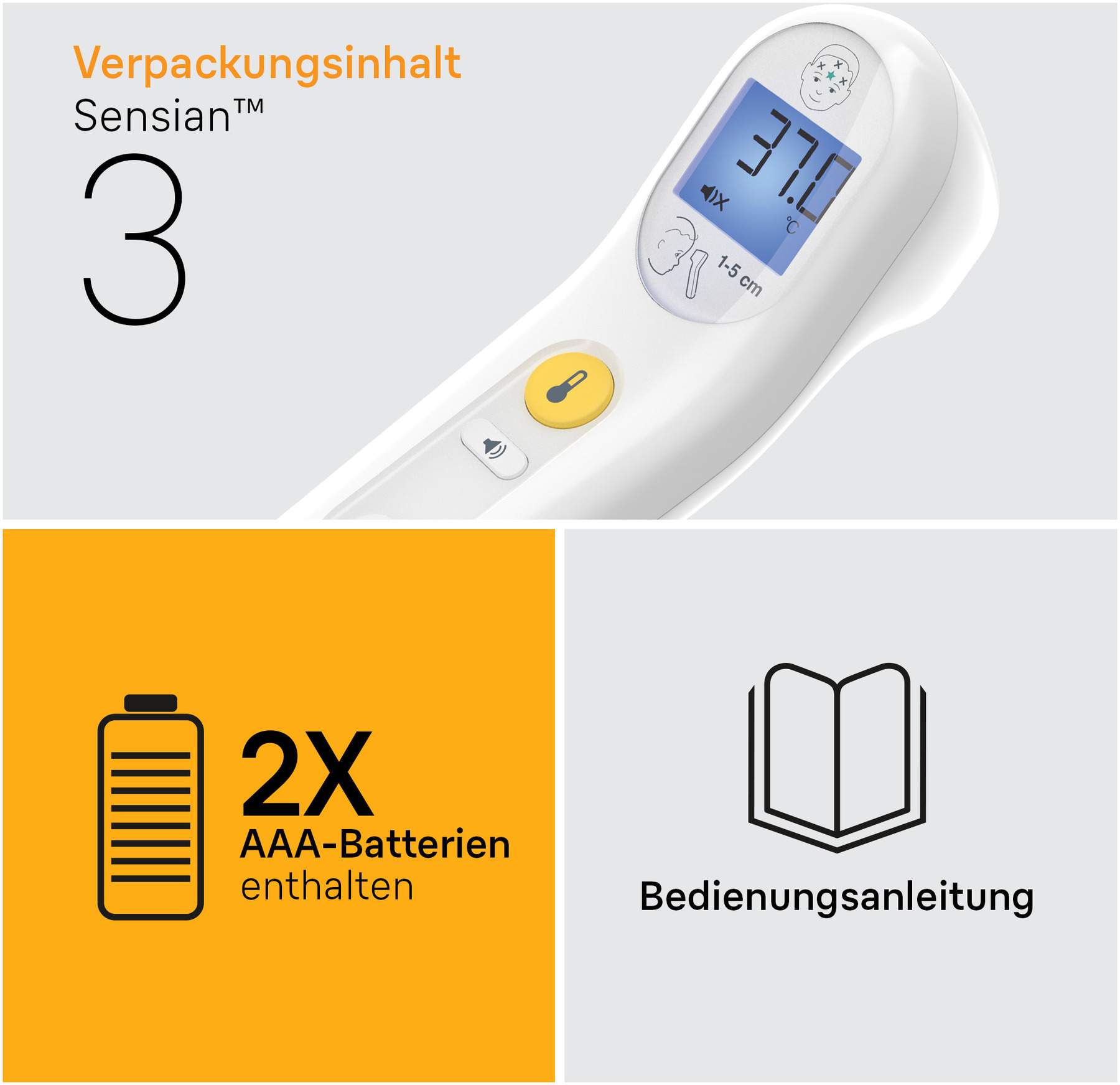 Braun Sensian 3 Kontaktloses Stirn Thermometer 1 Stück