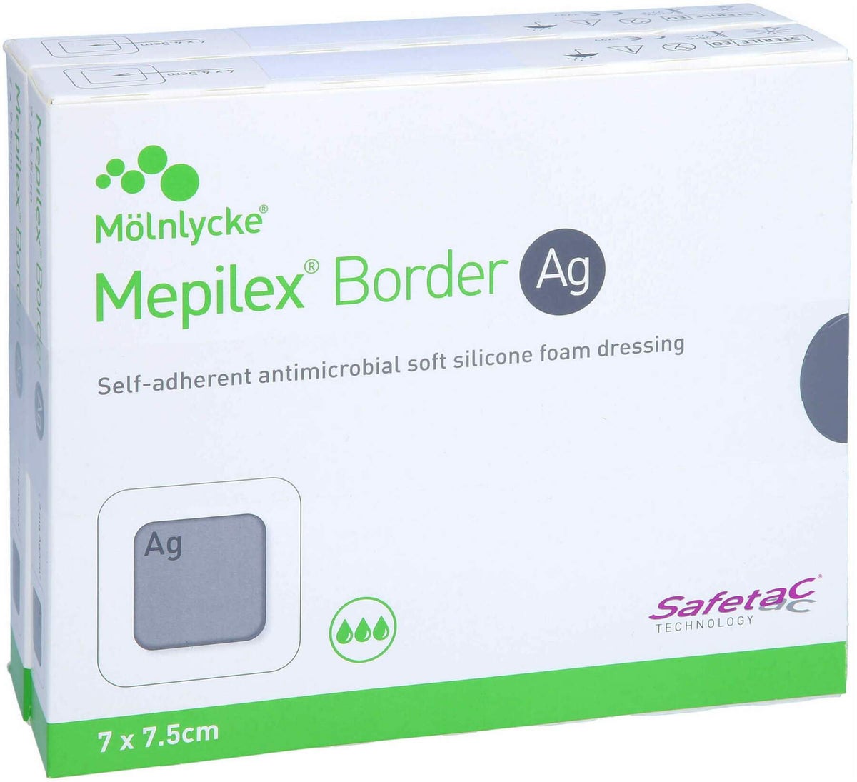Mepilex Border AG Schaumverb.7x7,5 cm Steril
