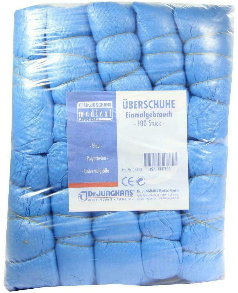Überschuhe Einmal Kunststoff Blau 100 Stück