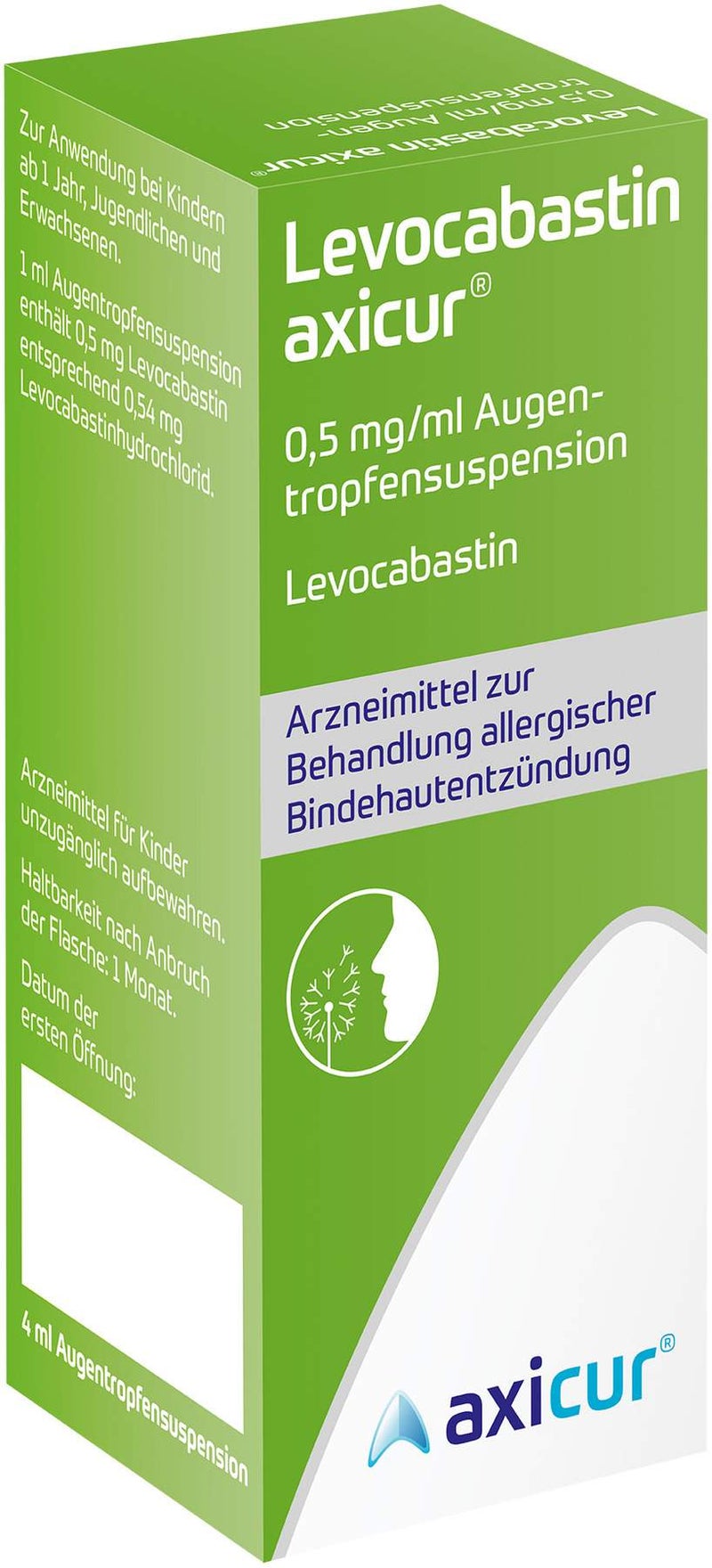 Levocabastin axicur 0,5 mg je ml 4 ml Augentropfen