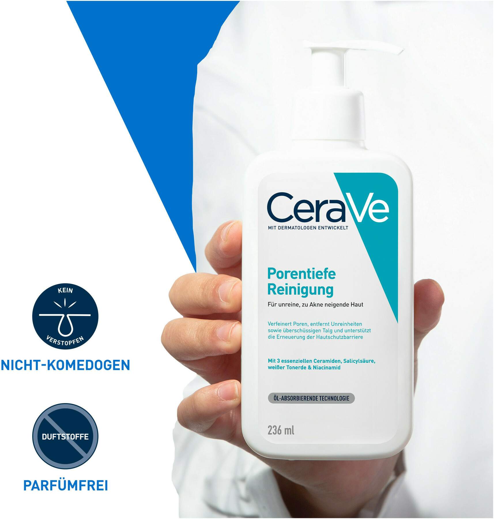 Cerave porentiefe Reinigung Gel 236 ml + gratis schäumendes Reinigungsgel 20 ml