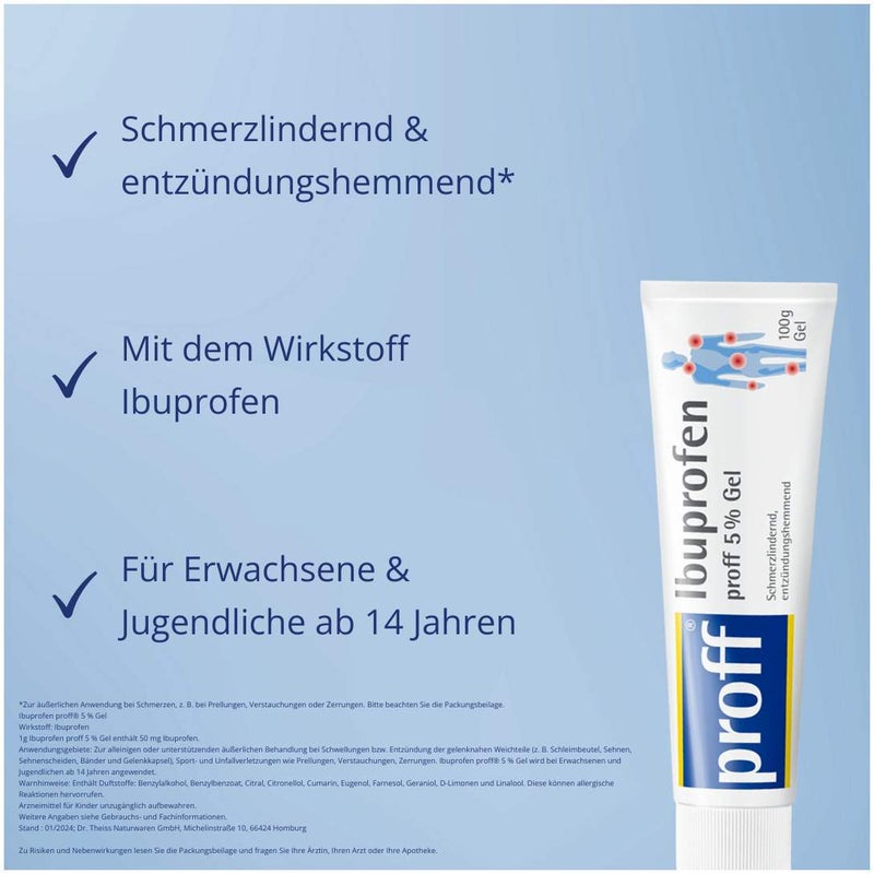 Ibuprofen proff 5% Gel 100 g