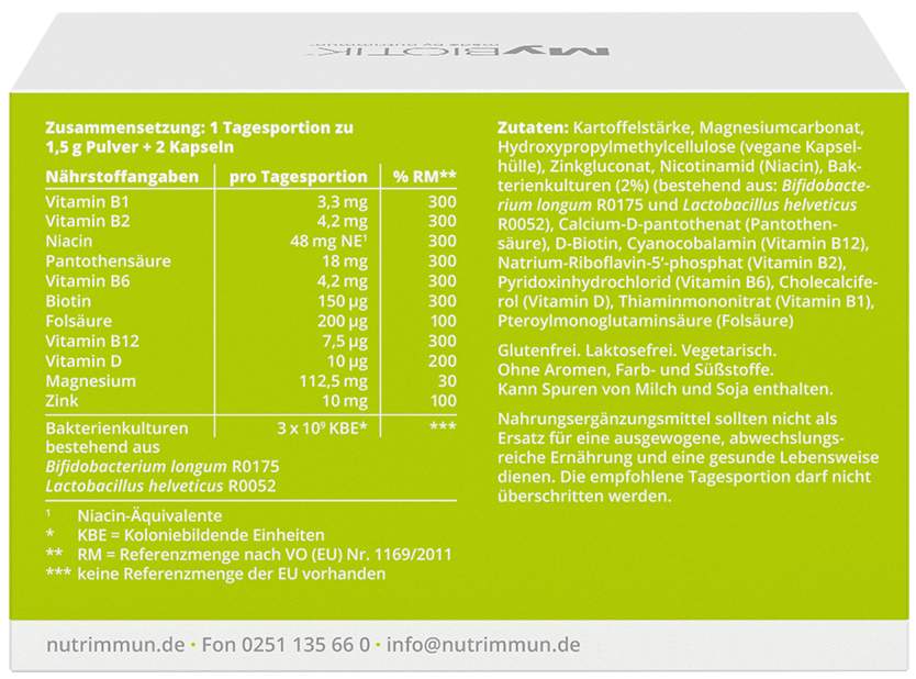 Mybiotik Life+ Kombipackung 30 X 1,5 G Pulver + 60 Kapseln