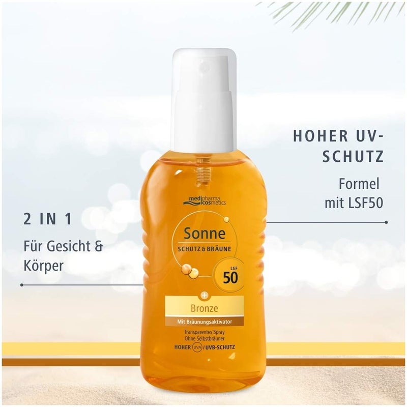 medipharma cosmetics Sonne Schutz & Bräune Bronze LSF 50 200 ml Pumpspray