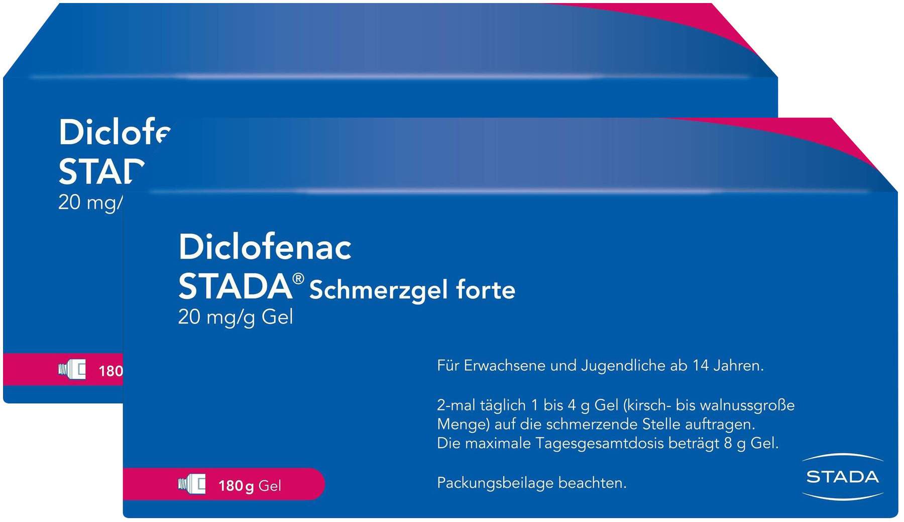 Diclofenac Stada 20 mg je g Gel Schmerzgel forte 2 x 180 g