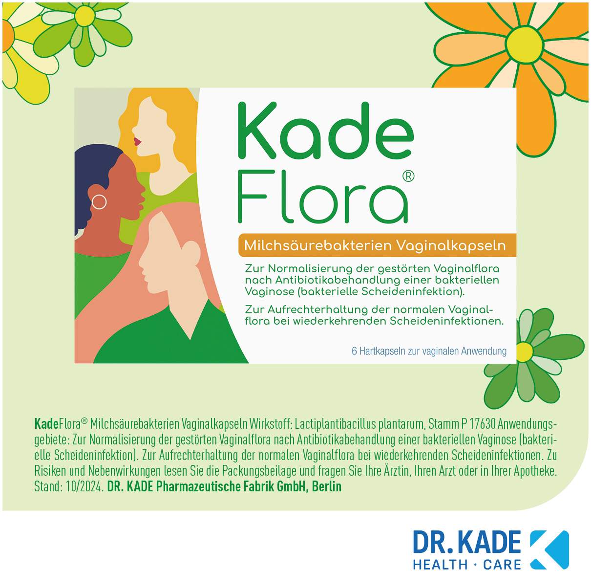 Kadeflora Milchsäurebakterien Vaginalkapseln 6 Stück