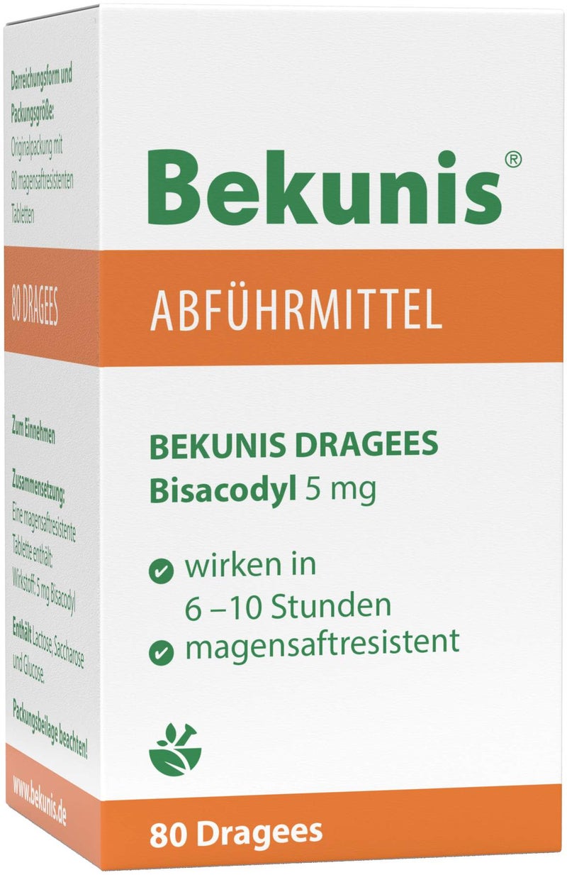 Bekunis Dragees Bisacodyl 5 mg 80 Magensaftresistente Tabl.