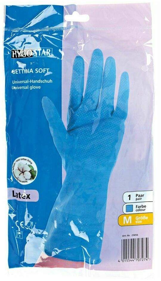 Universal-Handschuhe Bettina Soft L blau Latex 1 Paar