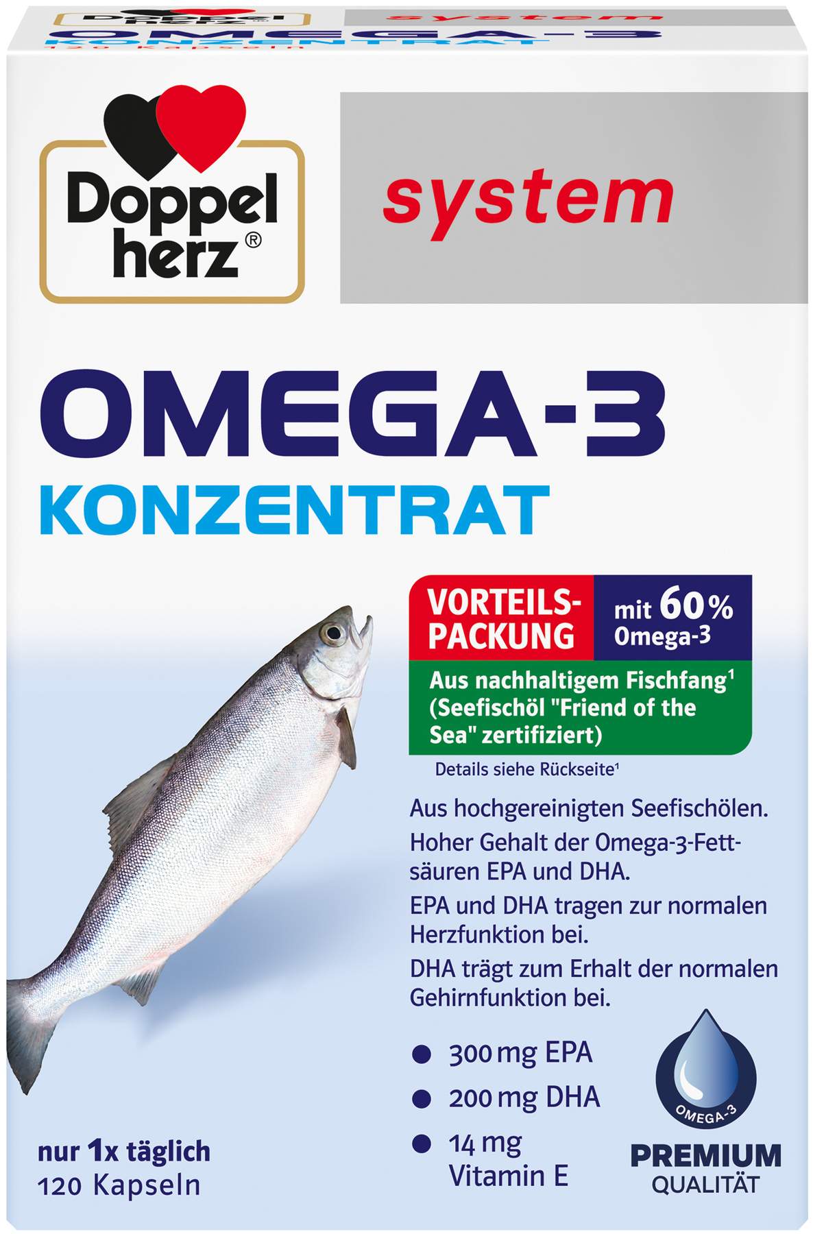 Doppelherz system Omega-3 Konzentrat 120 Kapseln