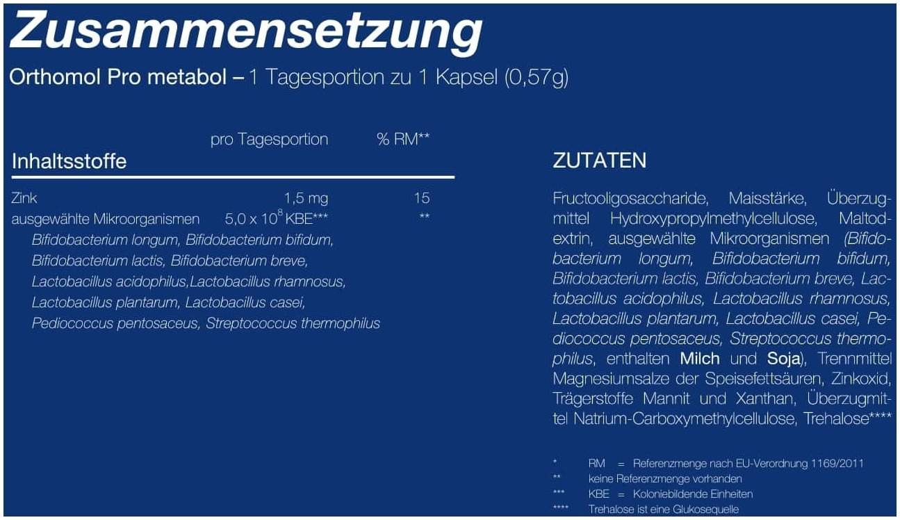 Orthomol pro metabol 30 Kapseln