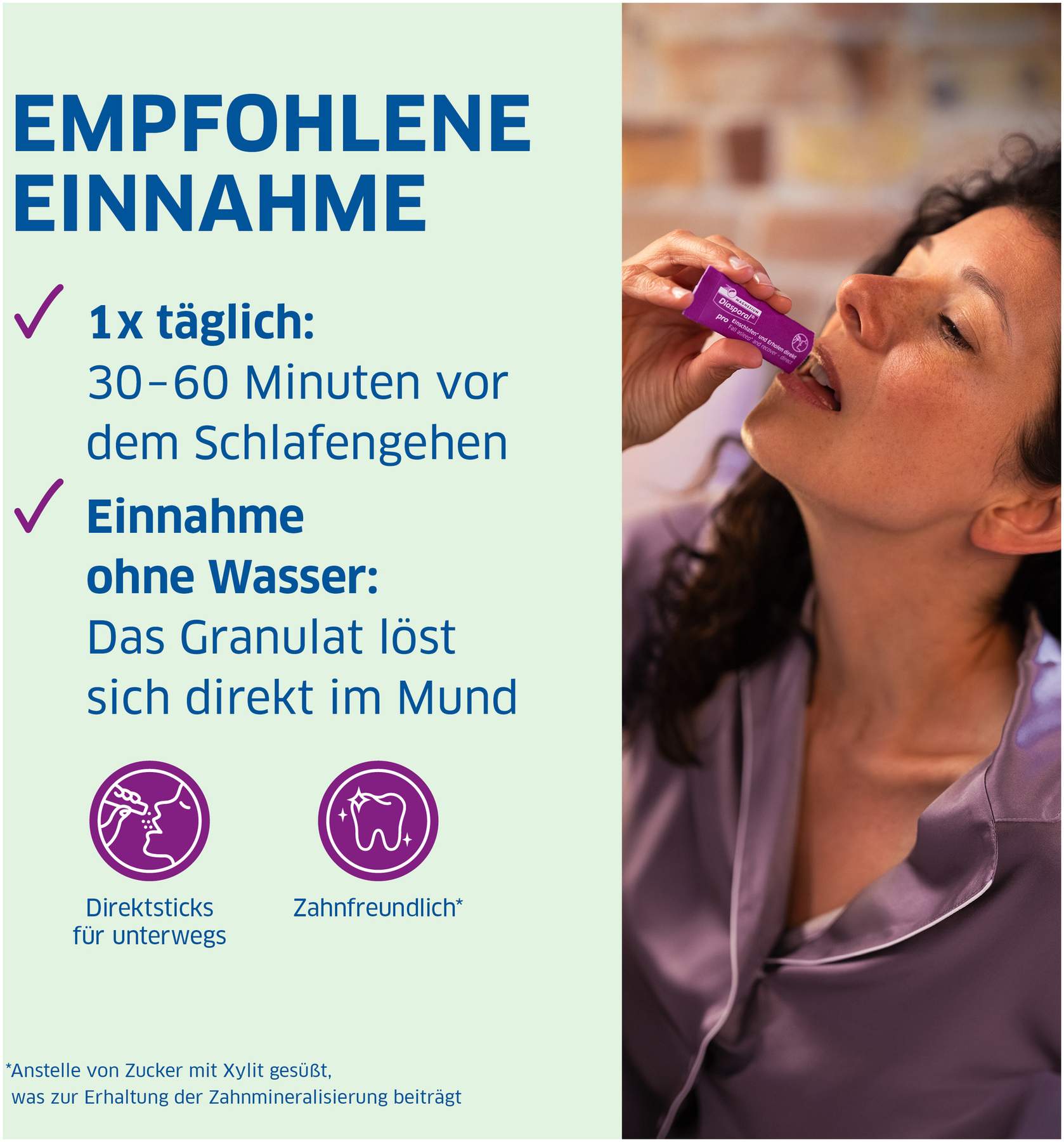 Magnesium Diasporal pro Einschlafen und erholen Direktgranulat 30 Sticks