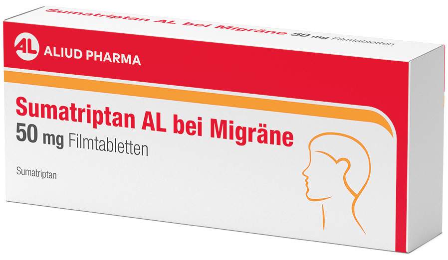 Sumatriptan AL bei Migräne 50 mg Filmtabletten 2 Stück