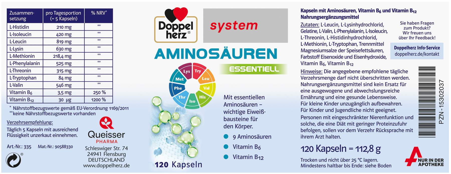 Doppelherz System Aminosäuren Essentiell 120 Kapseln