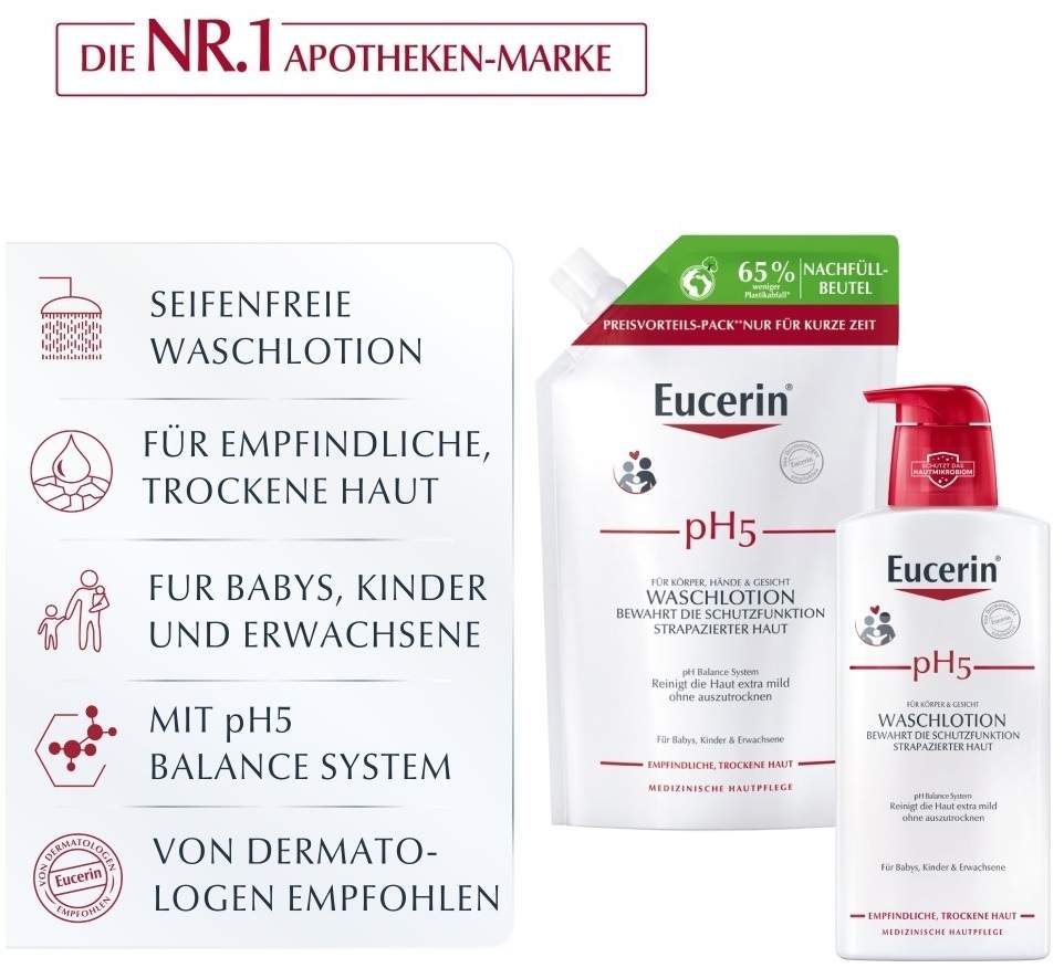 Eucerin pH5 Waschlotion 400 ml + Nachfüllbeutel 400 ml