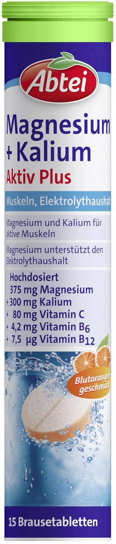 Abtei Magnesium + Kalium Aktiv Plus 15 Brausetabletten