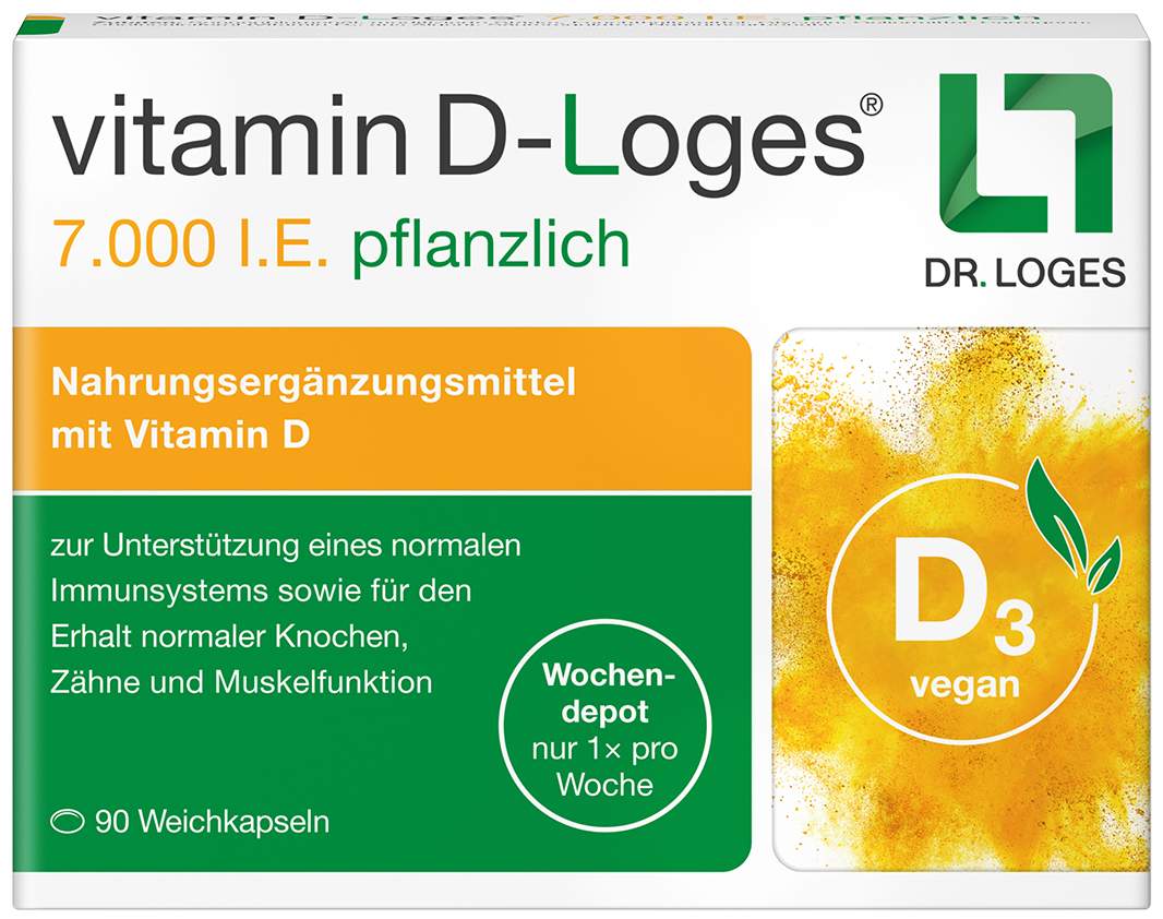 Vitamin D-Loges 7000 I.E. Pflanzlich 90 Weichkapseln