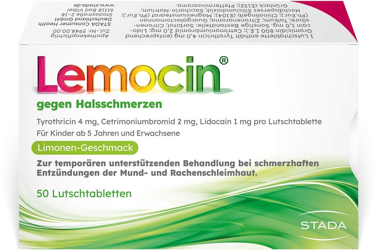 Lemocin gegen Halsschmerzen 50 Lutschtabletten
