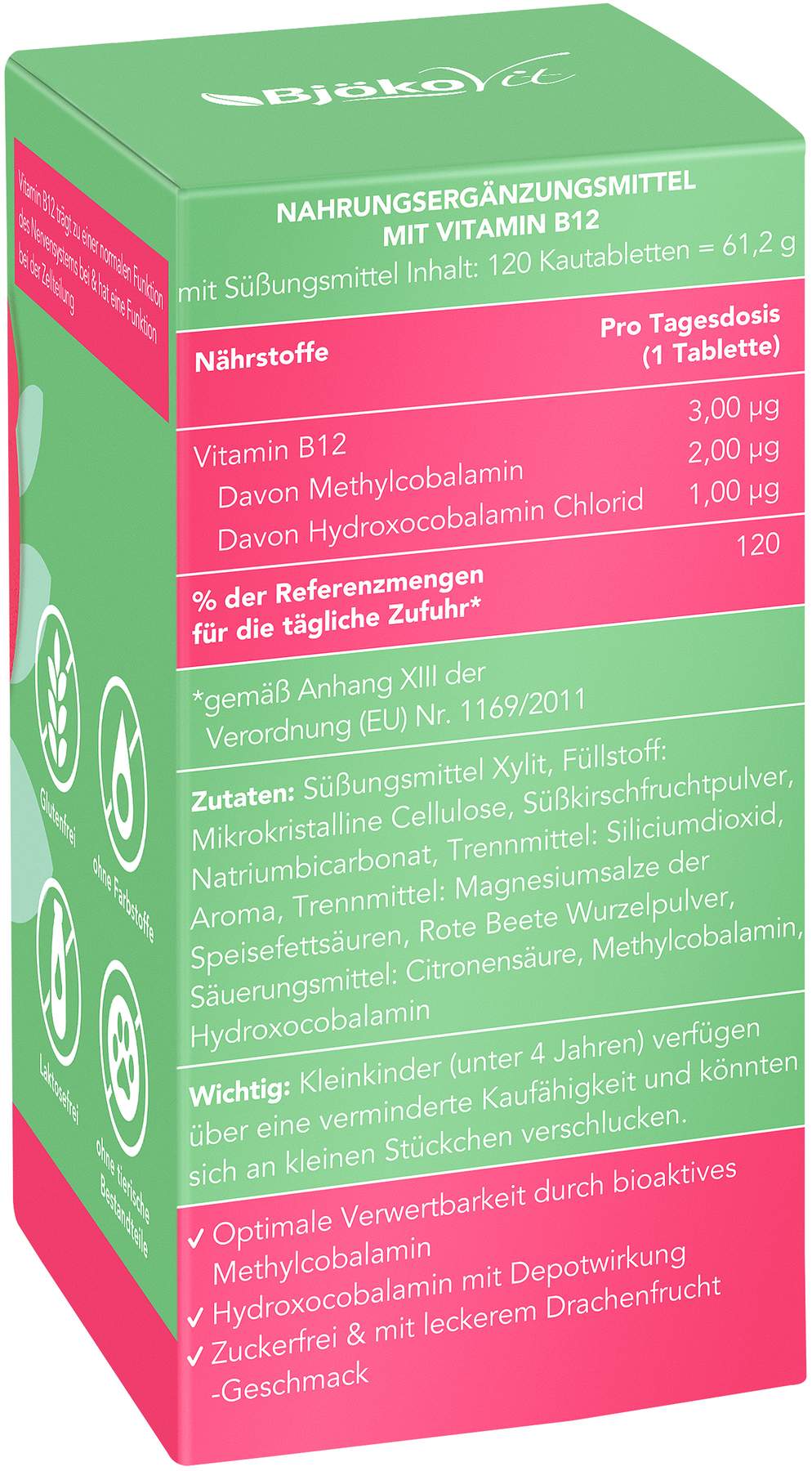 Bjökovit Vitamin B12 Kautabletten Für Kinder Drachenfrucht 120...
