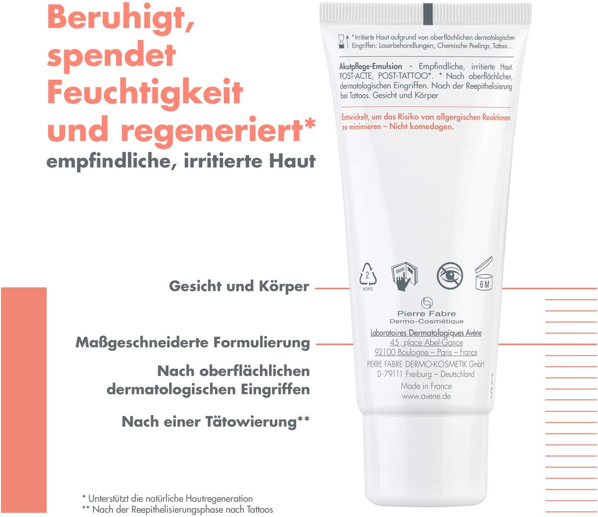 Avene Cicalfate+ Akutpflege-Emulsion Post-Acte und Post-Tattoo 40 ml