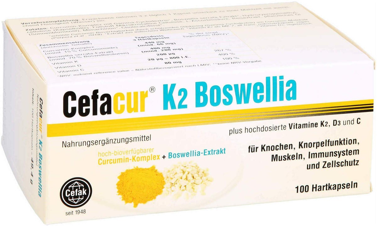 Cefacur K2 Boswelia Hartkapseln 100 Kapseln