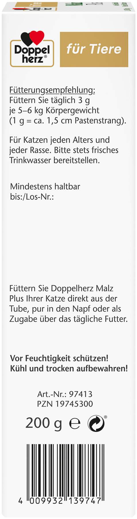 Doppelherz Für Tiere Malz Plus Anti-Hairball Paste Für Katzen...