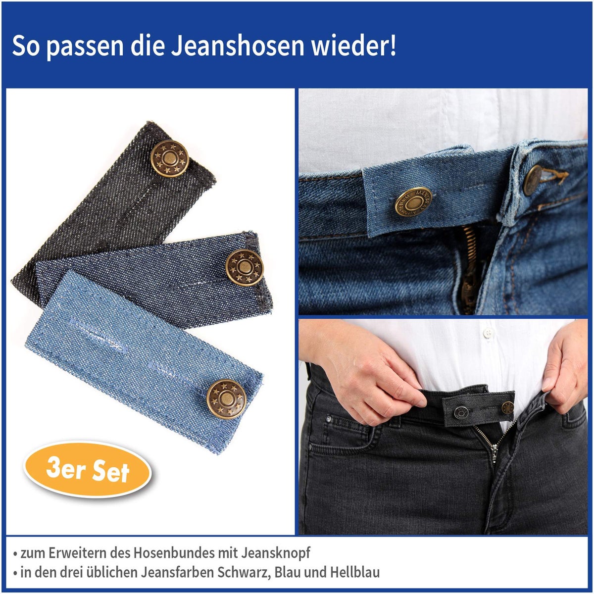 Jeans Bunderweiterung 3-teilig