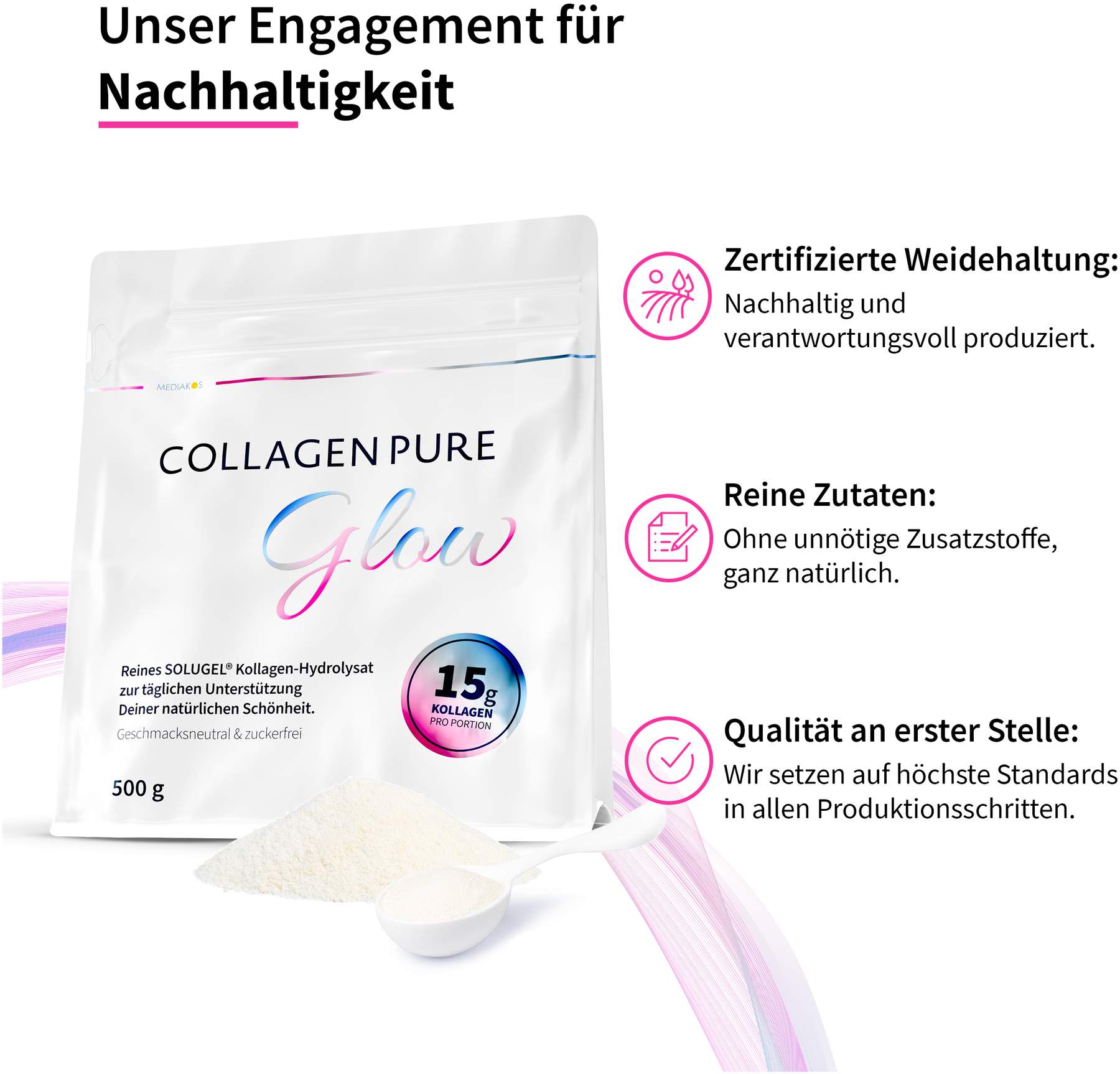 Collagen Pure Glow 100% Reines Kollagen 500 G