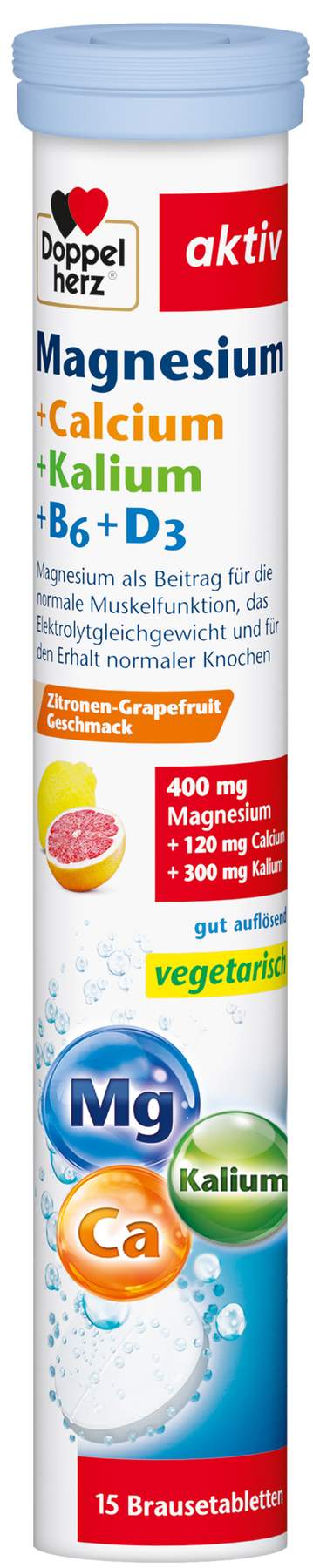 Doppelherz Aktiv Magnesium+calcium+kalium Brausetabl. 15 Stück