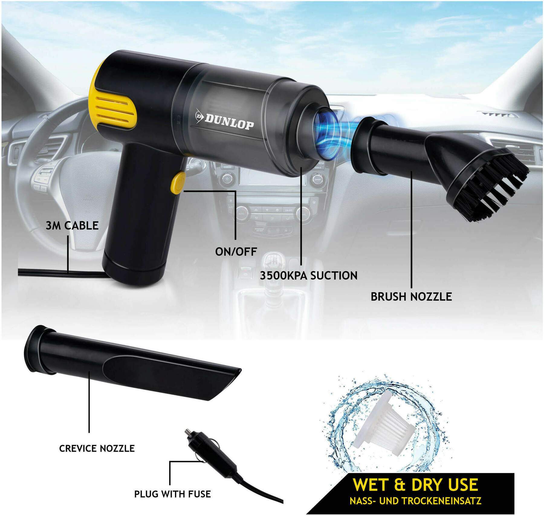 Dunlop Autostaubsauger 12V