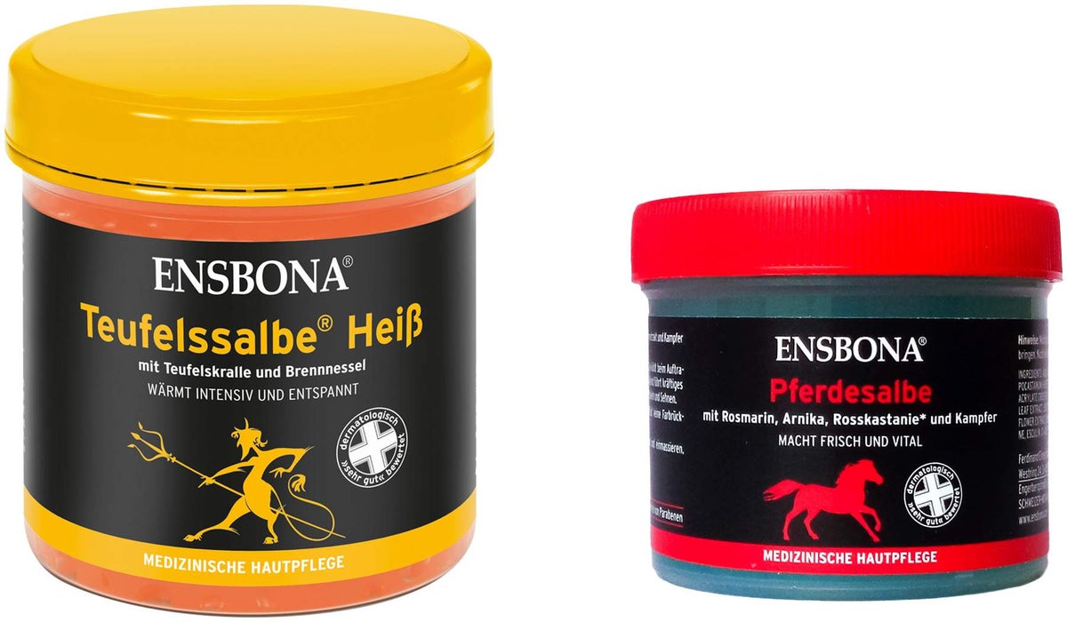 Ensbona Teufelssalbe Heiß 200 ml Salbe + Gratis Pferdesalbe 50 ml Ensbona Classic