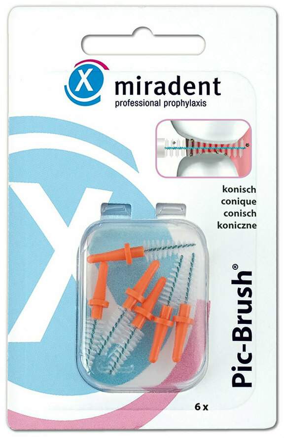 Miradent Interdentalbürste Pic-Brush Coni Orang 6 Stück