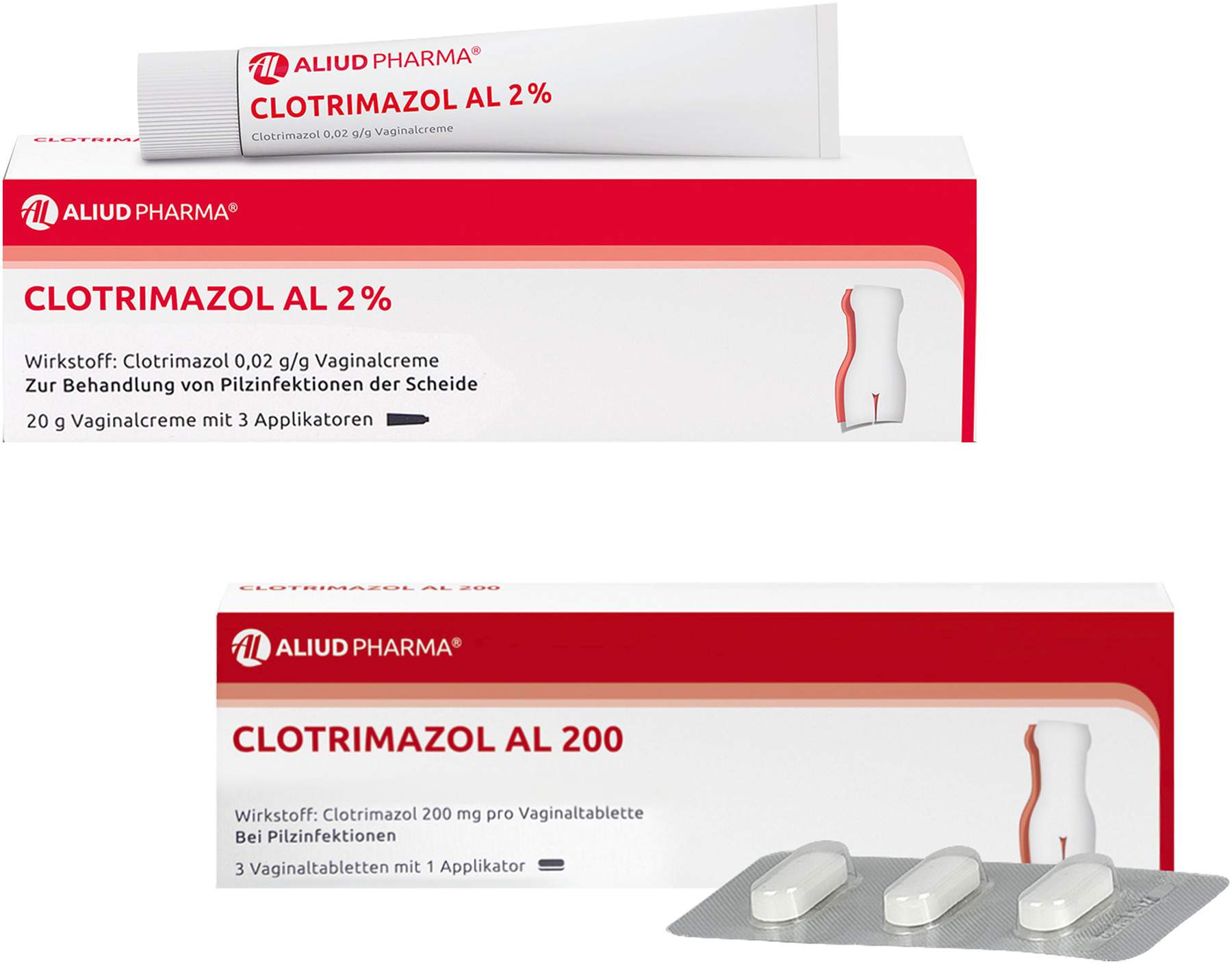 Clotrimazol AL 2% 20 g Vaginalcreme + Clotrimazol AL 200 3 Vaginaltabletten