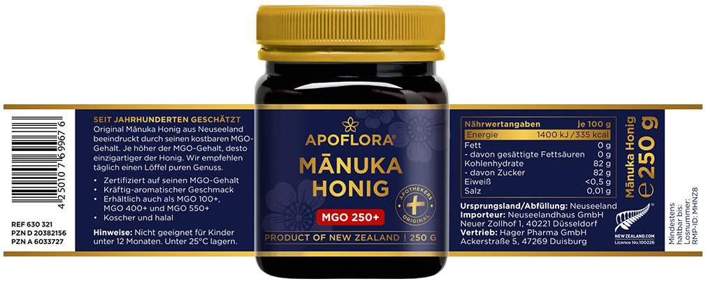 Manuka Apoflora Honig MGO 250+ 250g