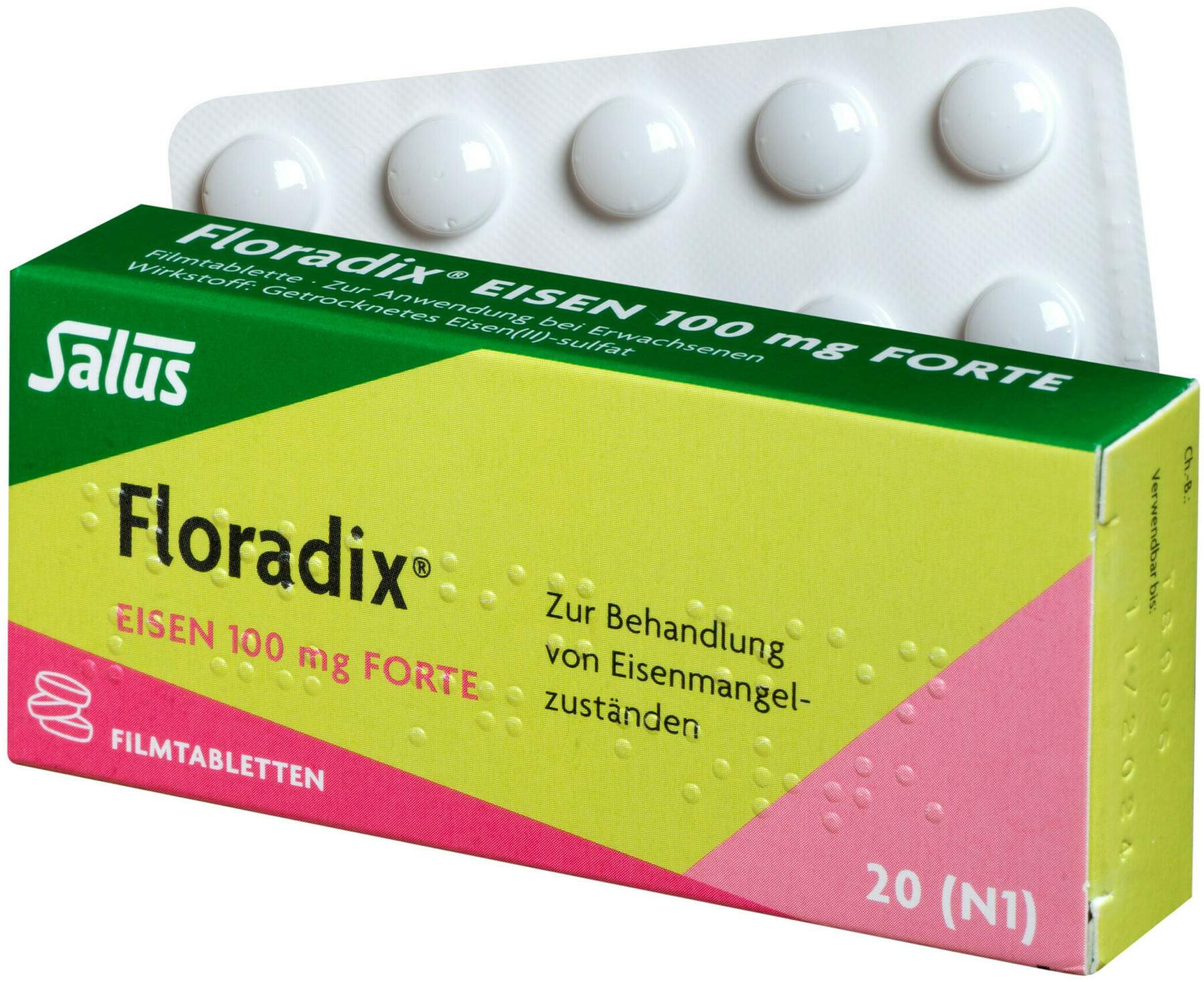 Floradix Eisen 100 mg Forte 20 Filmtabletten
