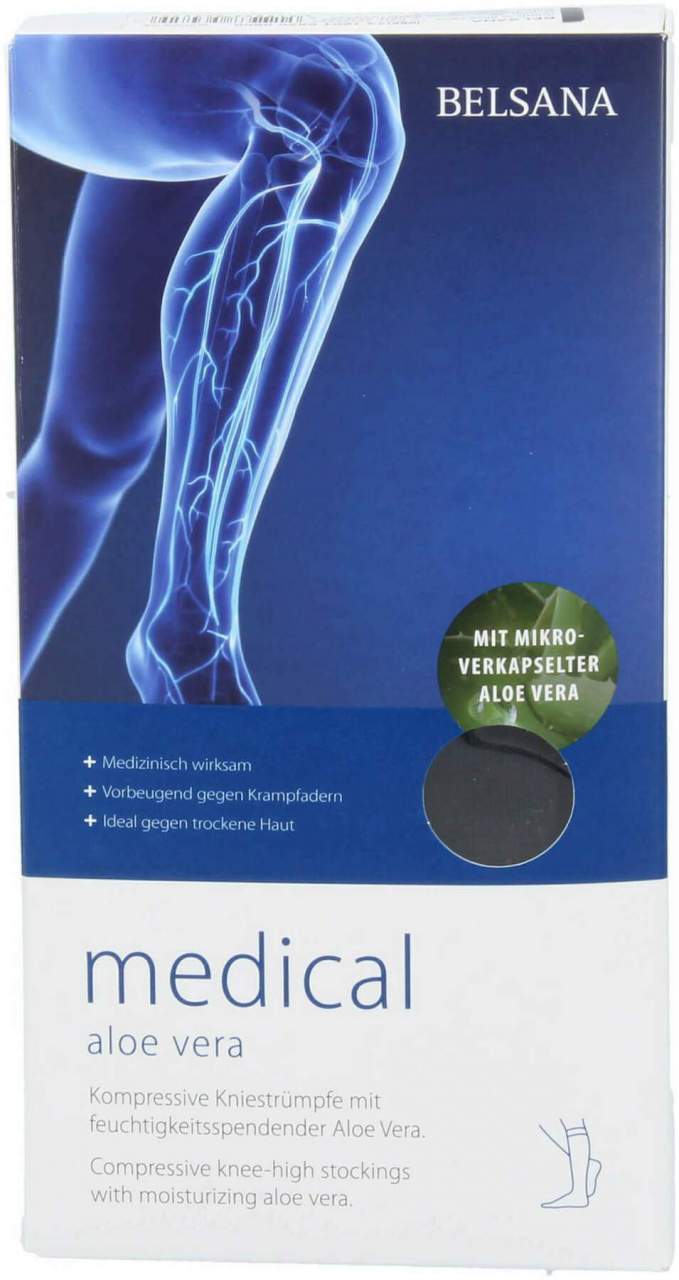 BELSANA med aloe AD Kompressionsstrümpfe, Größe M, 36–38, schwarz