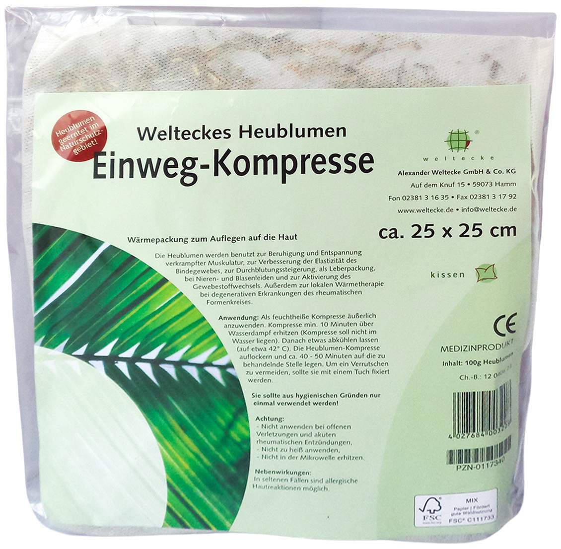 Heublumen Einweg-Kompresse 25x25 cm - Einwegkompresse
