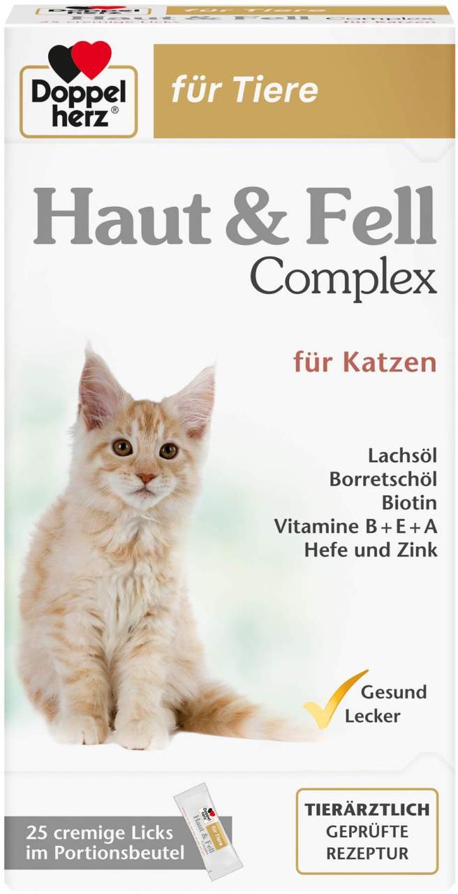 Doppelherz Haut & Fell Complex für Katzen 25 Licks
