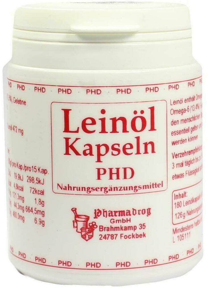Leinöl Kapseln Phd Nahrungsergänzungsmittel 180 Stück - Nahrungsergänzungsmittel