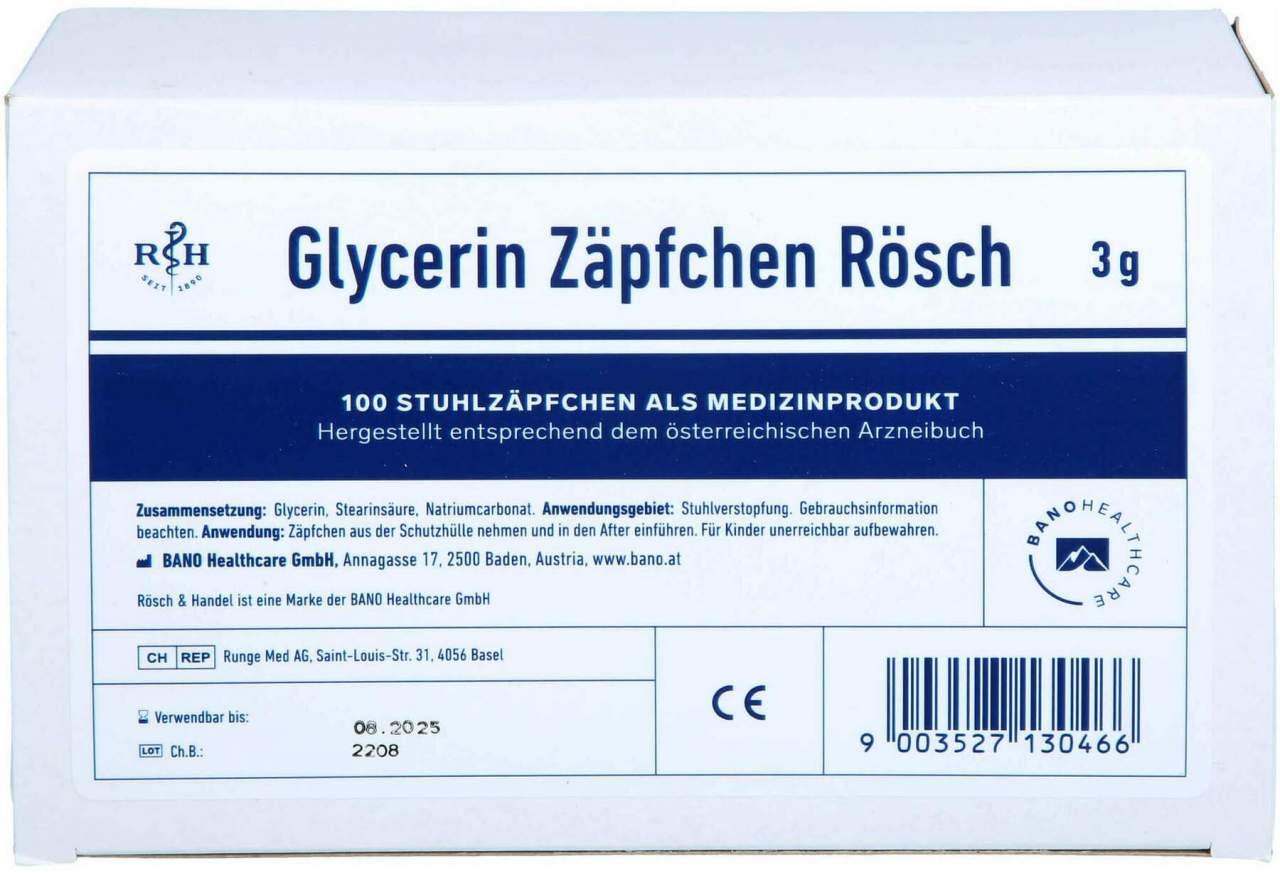 Glycerin Zäpfchen Rösch 3 G Gegen Verstopfung 100 - Bei Verstopfung