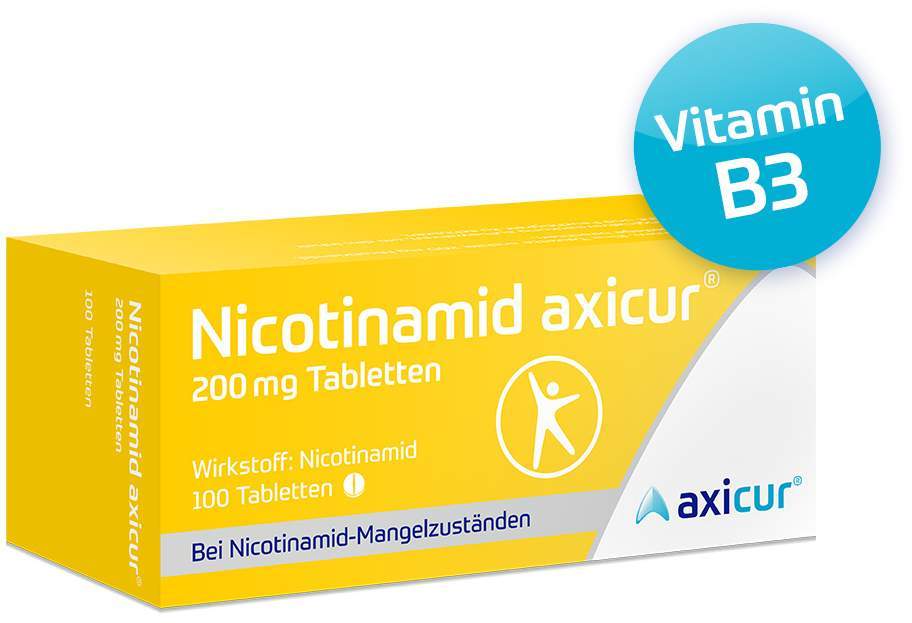 Nicotinamid Axicur 200 mg 100 Tabletten - Bei Nicotinamid-Mangel