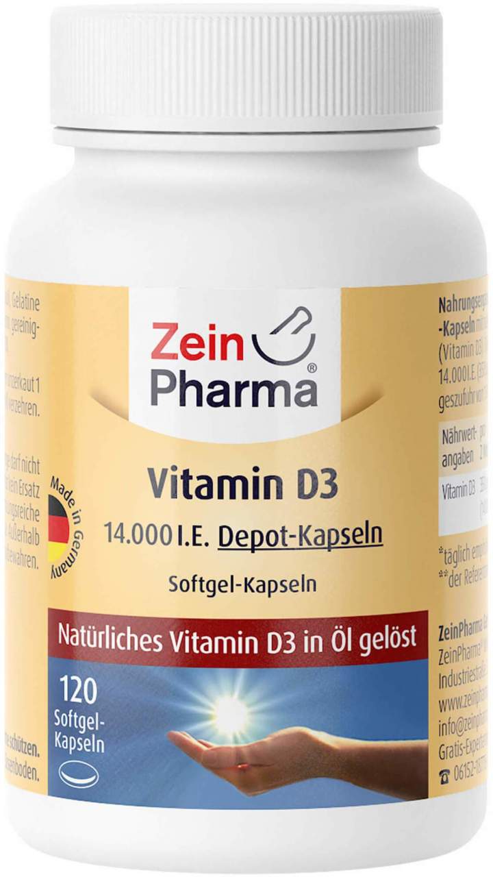 ZeinPharma® Vitamin D3 Kapseln 14.000 I.E. Softgel