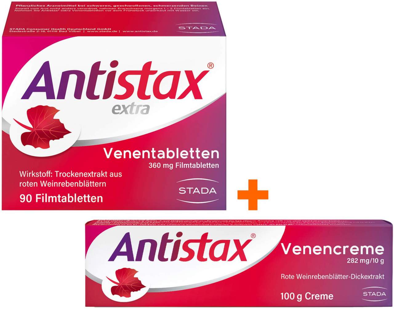 Antistax extra 90 Filmtabletten + Antistax Venencreme 100 g