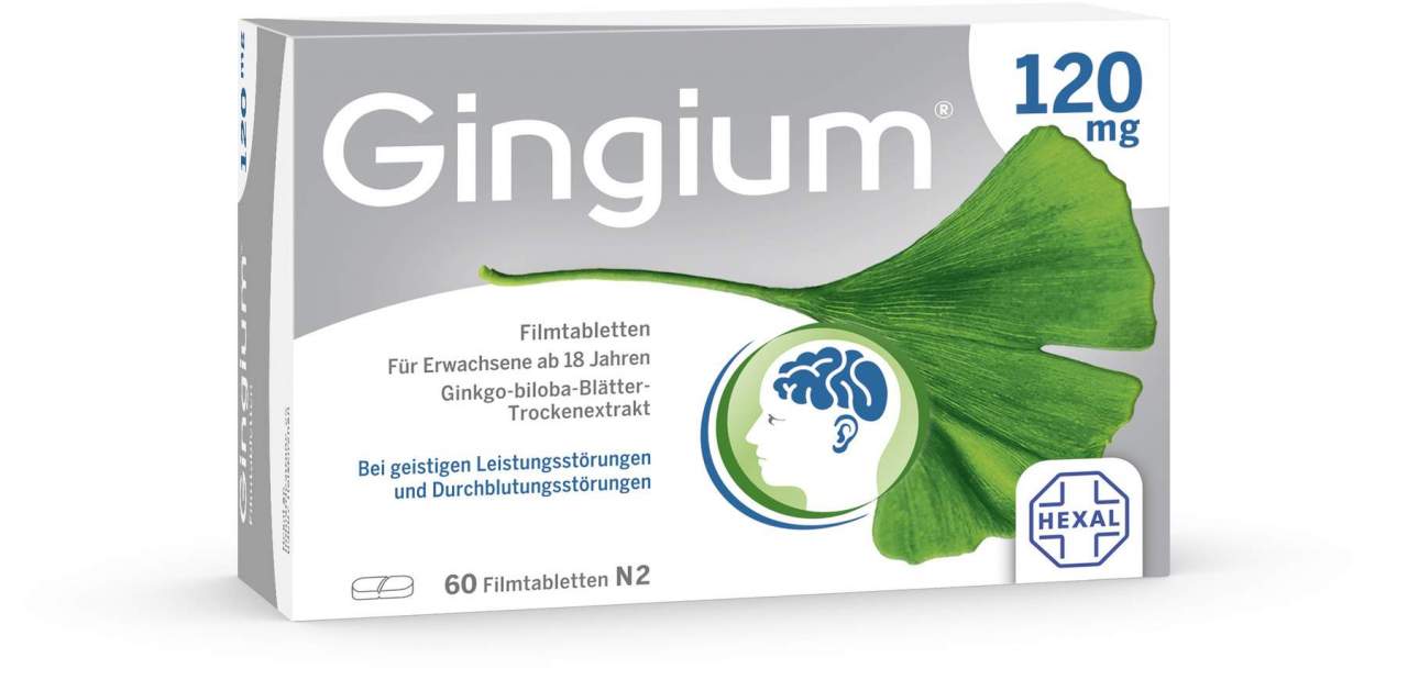 Gingium 120 mg 60 Filmtabletten - Bei Konzentrationsschwächen