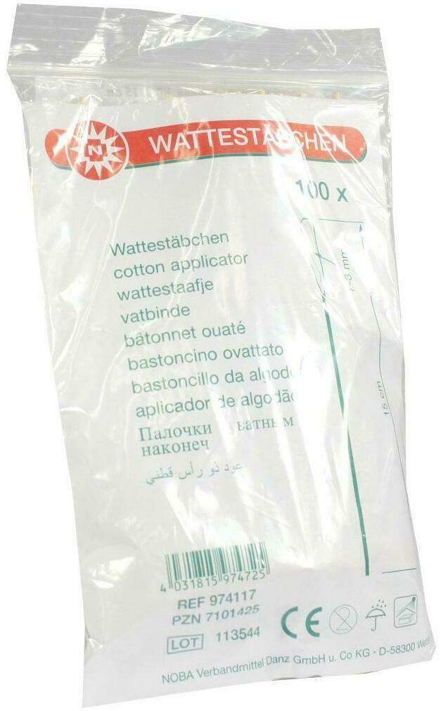 Wattestäbchen Holz 15 cm Mittlerer Kopf - Wattestäbchen