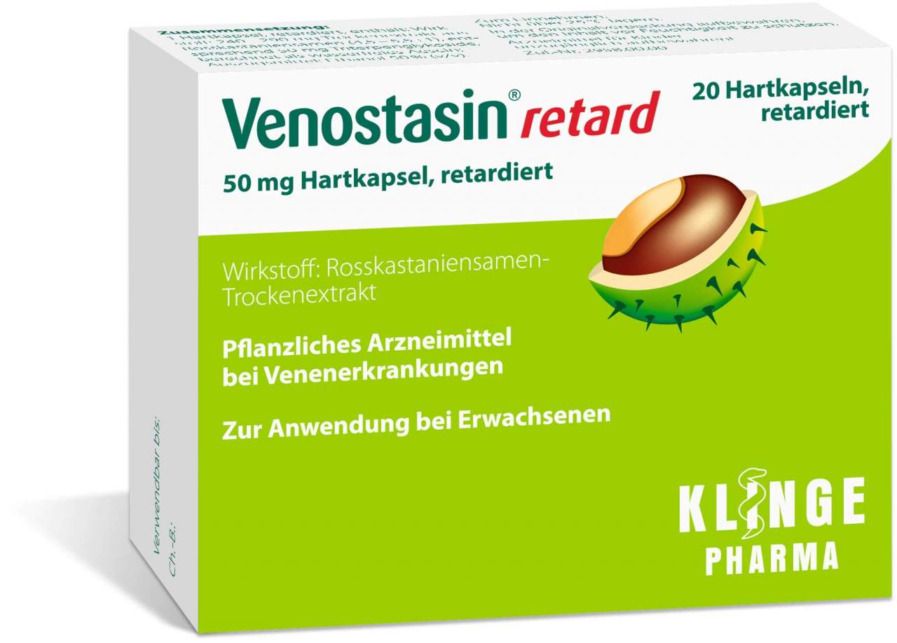 Venostasin Retardkapseln 20 Stück - Bei Schmerzen Schwellung und Schweregefühl der Beine