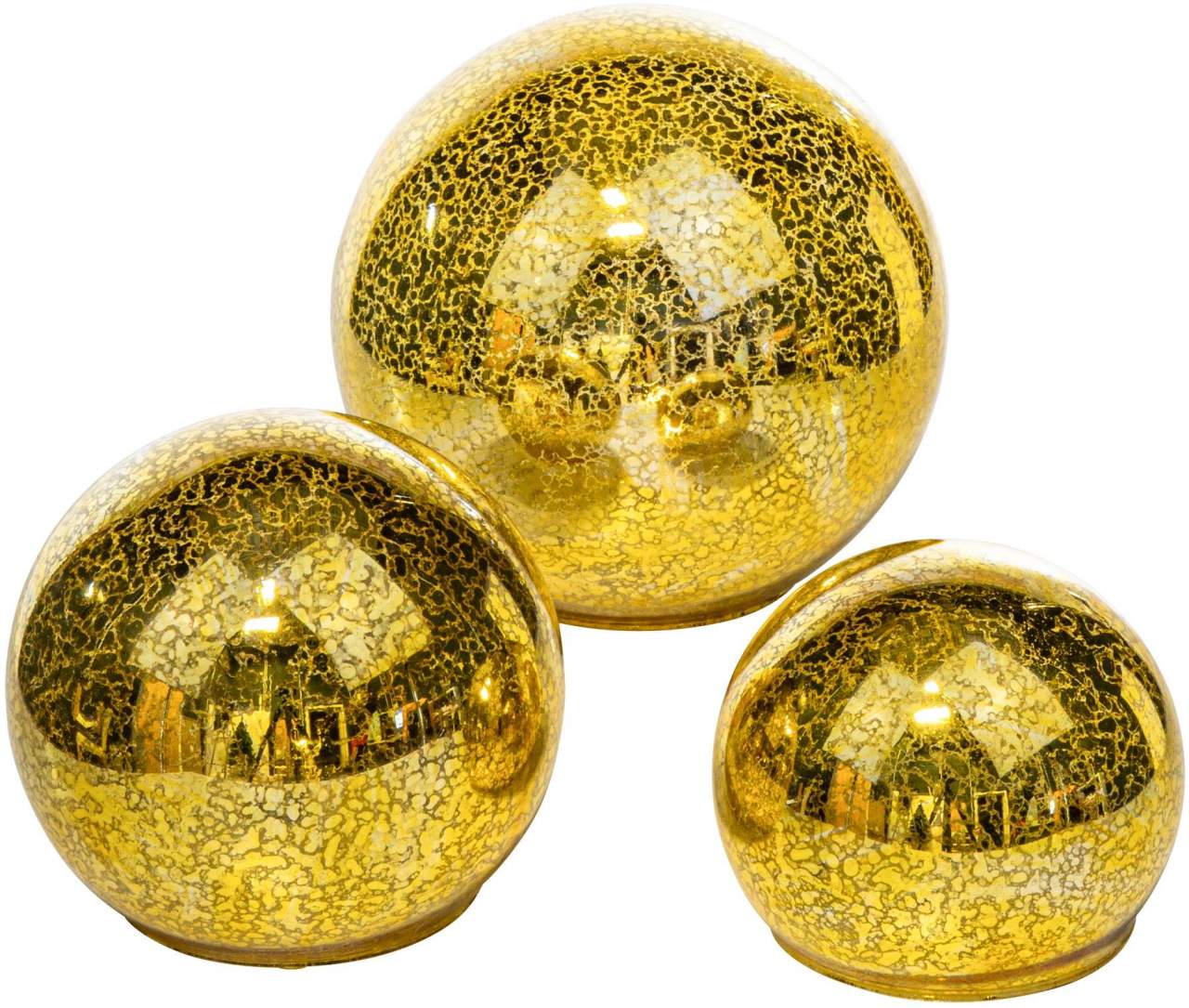 LED Glas Kugeln - 3er Set - LED Kugel