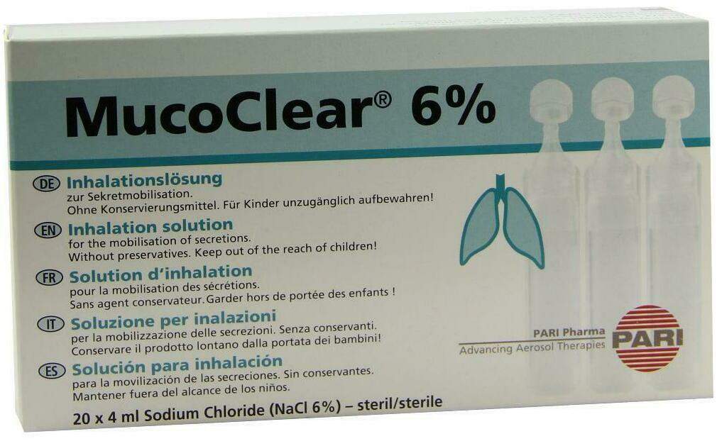 Mucoclear 6% Nacl Inhalationslösung 20x4 ml Inhalationslösung - Zur Inhalation